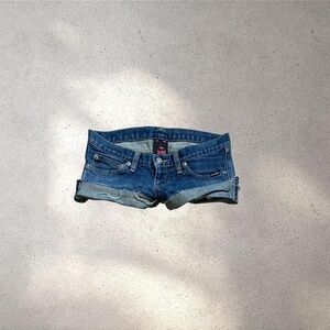 X-Girl Ultra Low Rise Micro Denim Shorts
